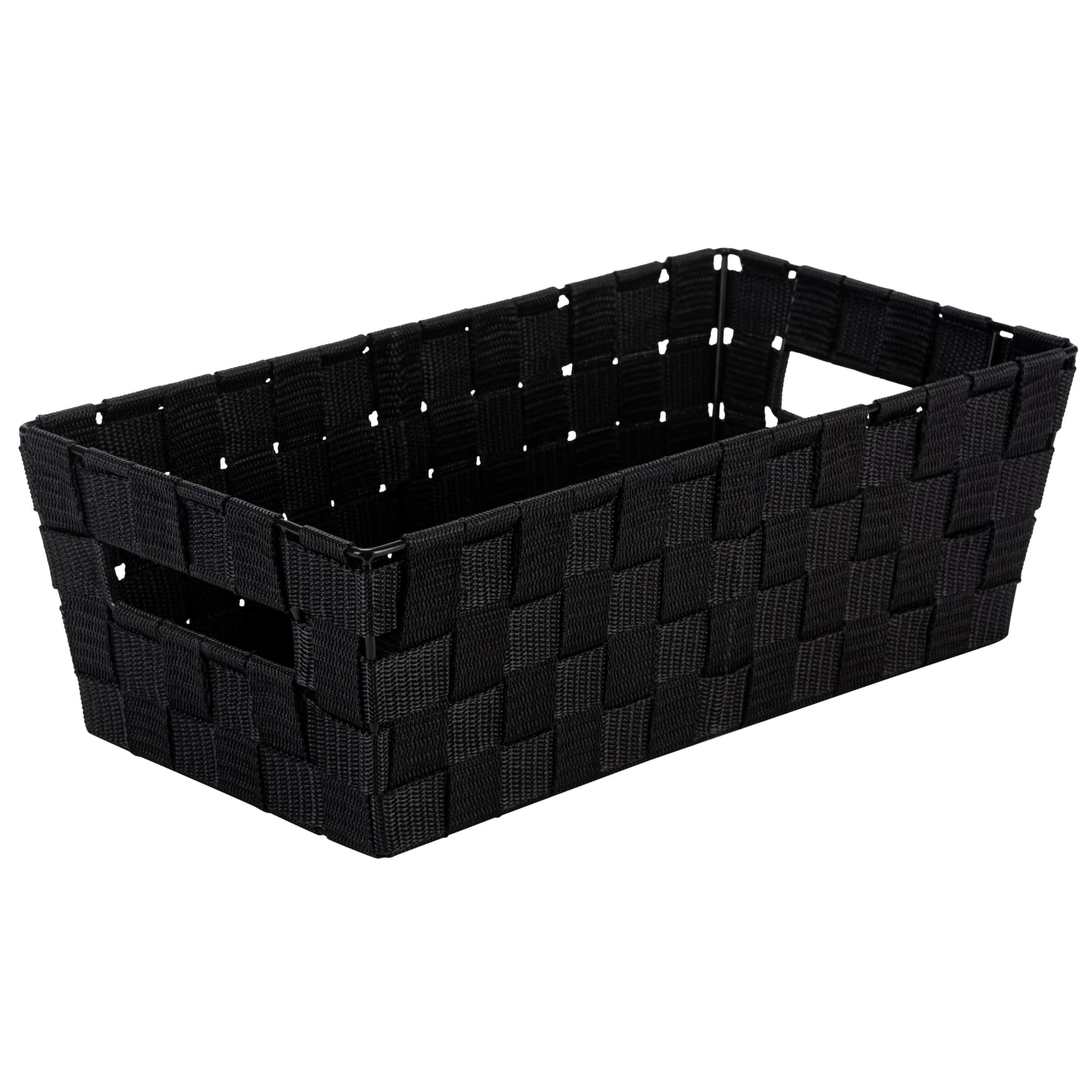 Simplify Medium Black Woven Strap Shelf Tote